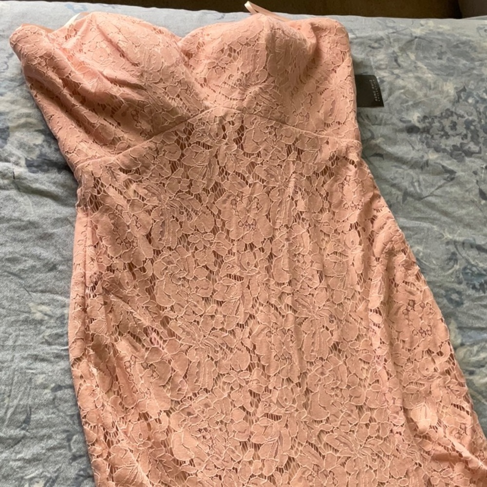 RENE BY RENE RUIZ
Strapless Lace Gown With Sequin Underlay - Picture 6 of 13